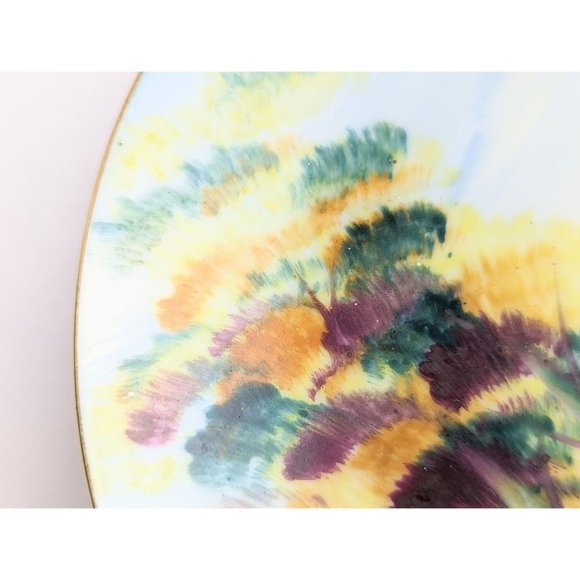 Set of 3 Handpainted Japanese Porcelain Decorative Wall Plates Asian Rural Scene - Picture 8 of 10